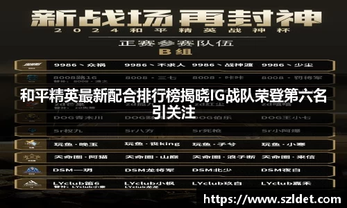 和平精英最新配合排行榜揭晓IG战队荣登第六名引关注